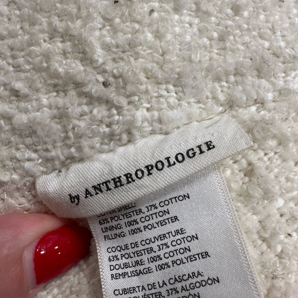 Anthropologie Cream Textured Boucle Pillow - Round - Picture 2 of 3